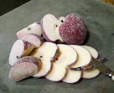 Artificial  Red Apple Sugared Slices and Wedges